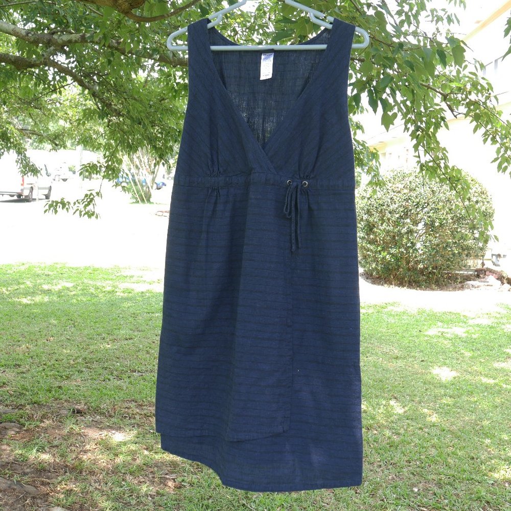 Navy Patagonia Island Hemp Faux Wrap Dress--Never Worn--Size 12